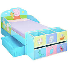 peppa pig toddler bed with cube storage