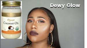 dewy and glowing look using coconut oil