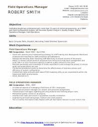 Field Operations Manager Resume Samples Qwikresume