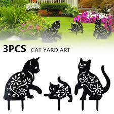 3pcs Garden Ornaments Cat Yard Art