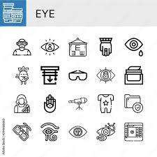 set of eye icons such as lens virtual