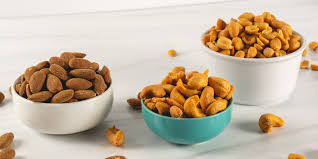 seasoned nuts with a hot and y