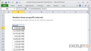Excel Formula Random Times At Specific Intervals Exceljet
