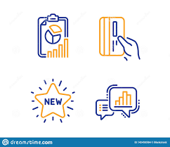 Payment Card New Star And Report Icons Set Graph Chart