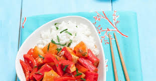 fruity pepper surimi pan with rice