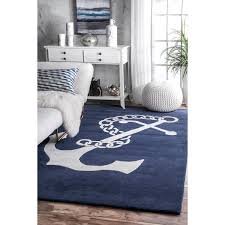 nuloom nautical anchor navy 6 ft x 9