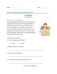 Reading comprehension for grade 1 pdf form. My Big Box Br First Grade Reading Worksheets Reading Worksheets Reading Comprehension Worksheets Grade 1 Reading
