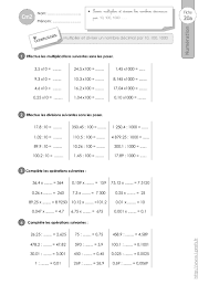 cm2 exercices nombres decimaux multiplier diviser 10 100 1000 par eric -  Cours PDF