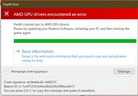 Maybe you would like to learn more about one of these? Amd Gpu Drivers Encountered An Error After Joining A Server Fivem Client Support Cfx Re Community