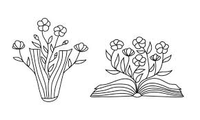 open book flowers vector art icons