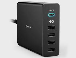 A pair of type a usb 3.1 ports for a mouse, keyboard or flash drive Anker Powerport 5 Usb Type C Hub Clad