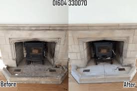 stone fireplace restoring cleaning