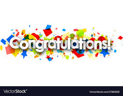 Congratulations Banner With Colorful Confetti Vector Image