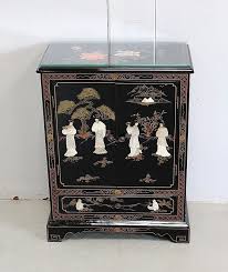 asian cabinet in black lacquered wood
