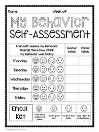 Emoji Behavior Charts Self Assessments Editable