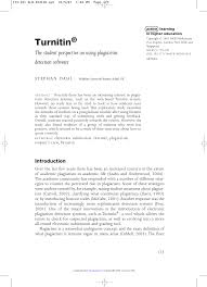 turnitin r the student perspective on using plagiarism detection paper