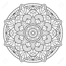 Mandala is a complex, symmetrical or asymmetrical ornament that represents a microcosm of the entire universe. Mandala Coloring Book Pages Indian Antistress Medallion Abstract Islamic Flower Arabic Henna Design Yoga Symbol White Background Black Outline Vector Illustration Royalty Free Cliparts Vectors And Stock Illustration Image 70983913