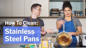 to clean stainless steel pots and pans