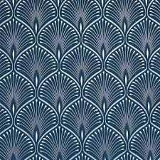 Layla Art Deco Wallpaper Navy Blue