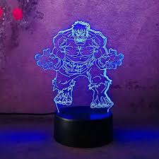 Marvel Legend Avengers Hulk Shape Lamp 3d Led Night Light 7 Color Change Remote Control Desk Table Lamp For Teen Room Decor Rgb Lamp Action Figure Toy Amazon Com