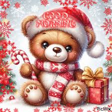 good morning christmas teddy bear
