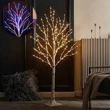 lighted twig birch tree plug in with 8