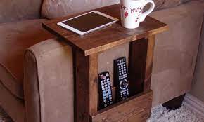 rustic sofa chair arm rest table stand