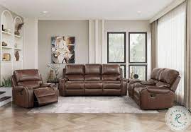 newnan brown double reclining sofa with