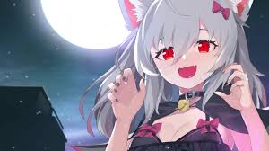 cute anime wolf with moon live
