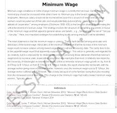 minimum wage essay exle for free