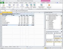 excel 2010 to make a pivot table