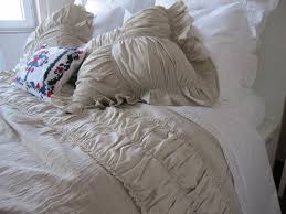Ruched Bedding Linen Euro Pillow Shams