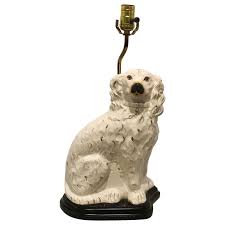 We are registered staffordshire bull terrier breeders, we also show our staffords !. Single Antique Staffordshire White Spaniel Now As A Lamp For Sale At 1stdibs