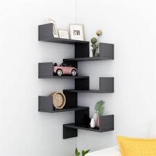 Wall Corner Shelves 2 Pcs Grey 40x40x50
