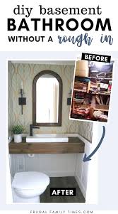 Our main floor bathroom was directly above our basement bathroom so it was easy to tap into the hot and cold copper pipes that led to the sink above. No Rough In No Problem Our Diy Basement Bathroom From A Closet Frugal Family Times