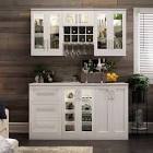 NewAge Products Home Wine Bar Cabinet 7-piece Set with Short Wall Cabinets 