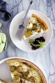 While potatoes cook, blend ricotta, goat cheese, paprika and 1 teaspoon salt in a food processor until smooth. Potato Goat Cheese And Artichoke Quiche Del S Cooking Twist