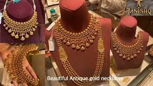 tanishq beautiful antique gold necklace