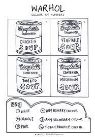 Each page is also perforated so you can easily tear them out and display your new works of art. Warhol Soup Can Colouring Sheet Feedingstickfigures Pop Art Colors Pop Art Drawing Pop Art Artists