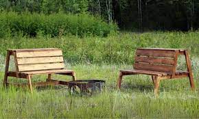 Firepit Benches With Table And Storage