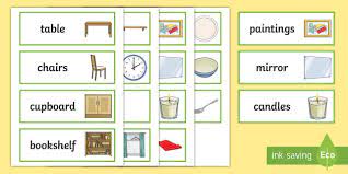 Esl printable worksheets in order to learn rooms in the house vocabulary, to study vocabulary and to practice. Dining Room Word Cards Esl Dining Room Vocabulary