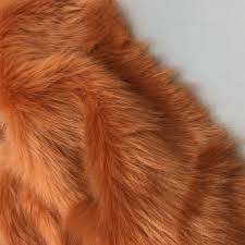 Rusted Orange Long Pile Fluffy Faux Fur