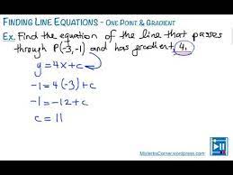 finding line equations one point