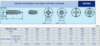 Din 7981 Pan Head Self Tapping Screw Self Tapping Screws