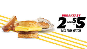 for 5 mix and match breakfast deal