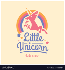 Kids Shop Logo With Pink Unicorn Cute