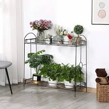 Iron Two Shelves Flower Pot Stand Size
