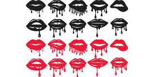 driping lips svg vector design