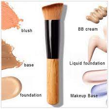 makeup brush tool flat angled wooden