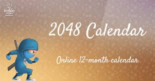 2048 calendar mybirthday ninja